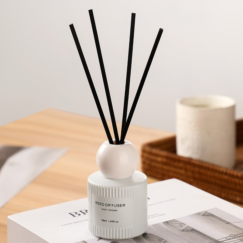 黑白竖纹极简藤条香薰 无火香薰室内持久家用卧室房间香氛卫生间|undefined