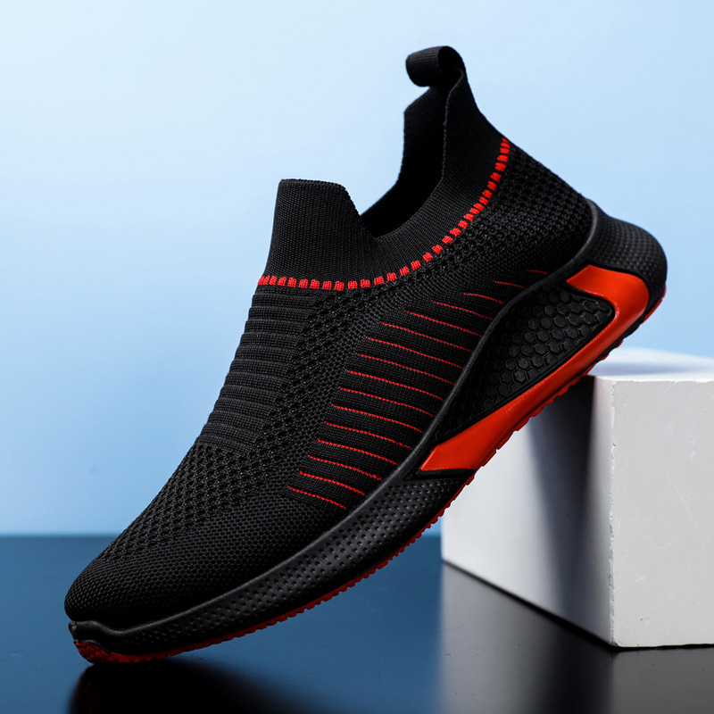 New Men's Large Size Breathable Sneakers Fashion Trend Casual Slip-On Lazy Shoes_voghion.com