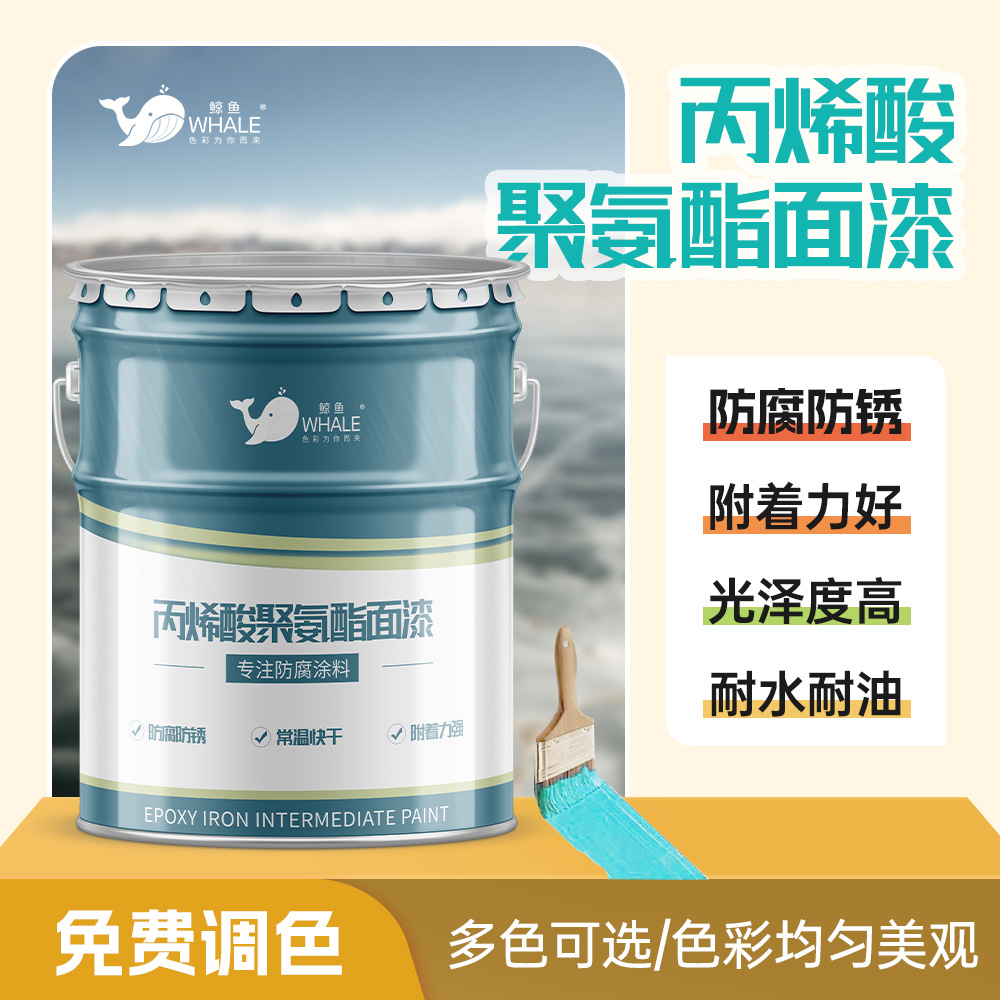 丙烯酸聚氨酯面漆 户外彩钢瓦金属钢结构翻新漆防腐涂料 厂家现货