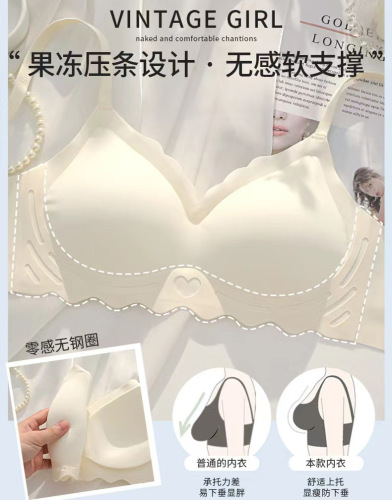 Angel Heart Seamless Bra for Women with Large Breasts to Reveal Small Breasts, Gathering Secondary Breasts, Preventing Sagging, Girls Sports Bra, Thin