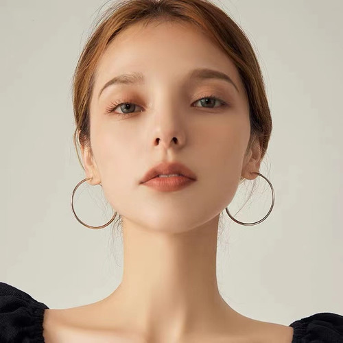 s925 sterling silver large hoop earrings for women European and American temperament cool style earrings new fashion versatile high-end earrings