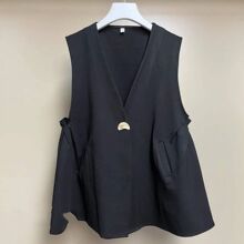 山力达迪设计感小众马甲女2025新款春夏胖妹妹外搭小背心洋气时髦