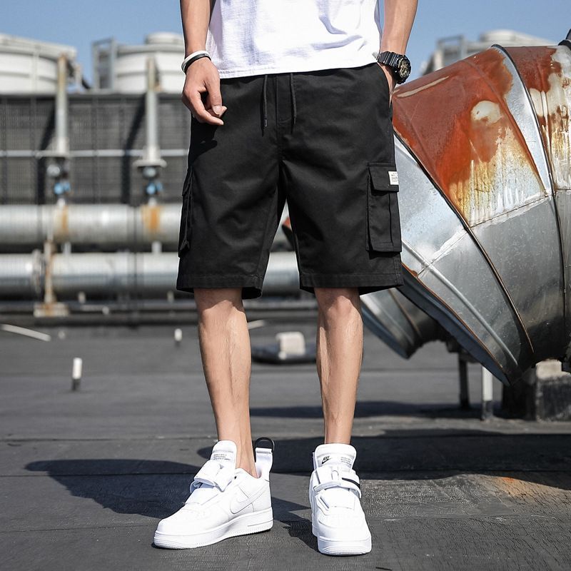 Korean Style Solid Color Multi-Pocket Tooling Shorts Men's Thin Summer New INS Fashionable Sports Casual Pants