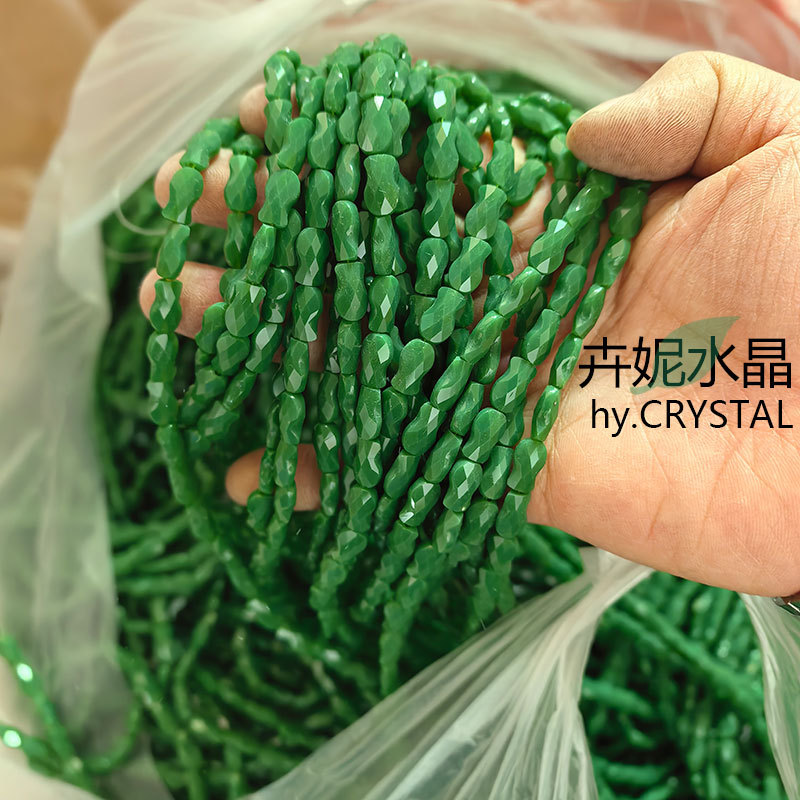 6MM水晶小鱼珠直孔鱼水晶DIY手链项链耳环发饰饰品鞋服配饰配件