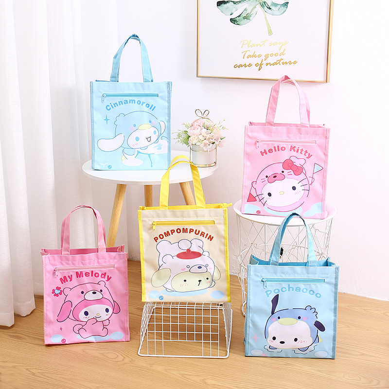 Cartoon waterproof linen bag for folders
