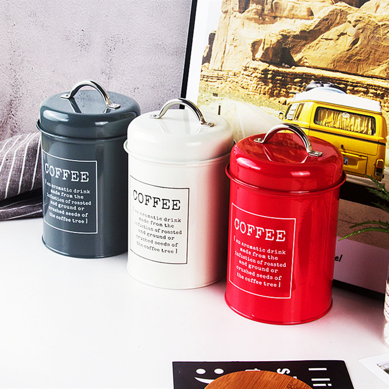 Olla de metal de almacenamiento a prueba de humedad de estilo nórdico con anillo de sello olla de grano de café olla de té de flores merienda semillas de melón olla de azúcar