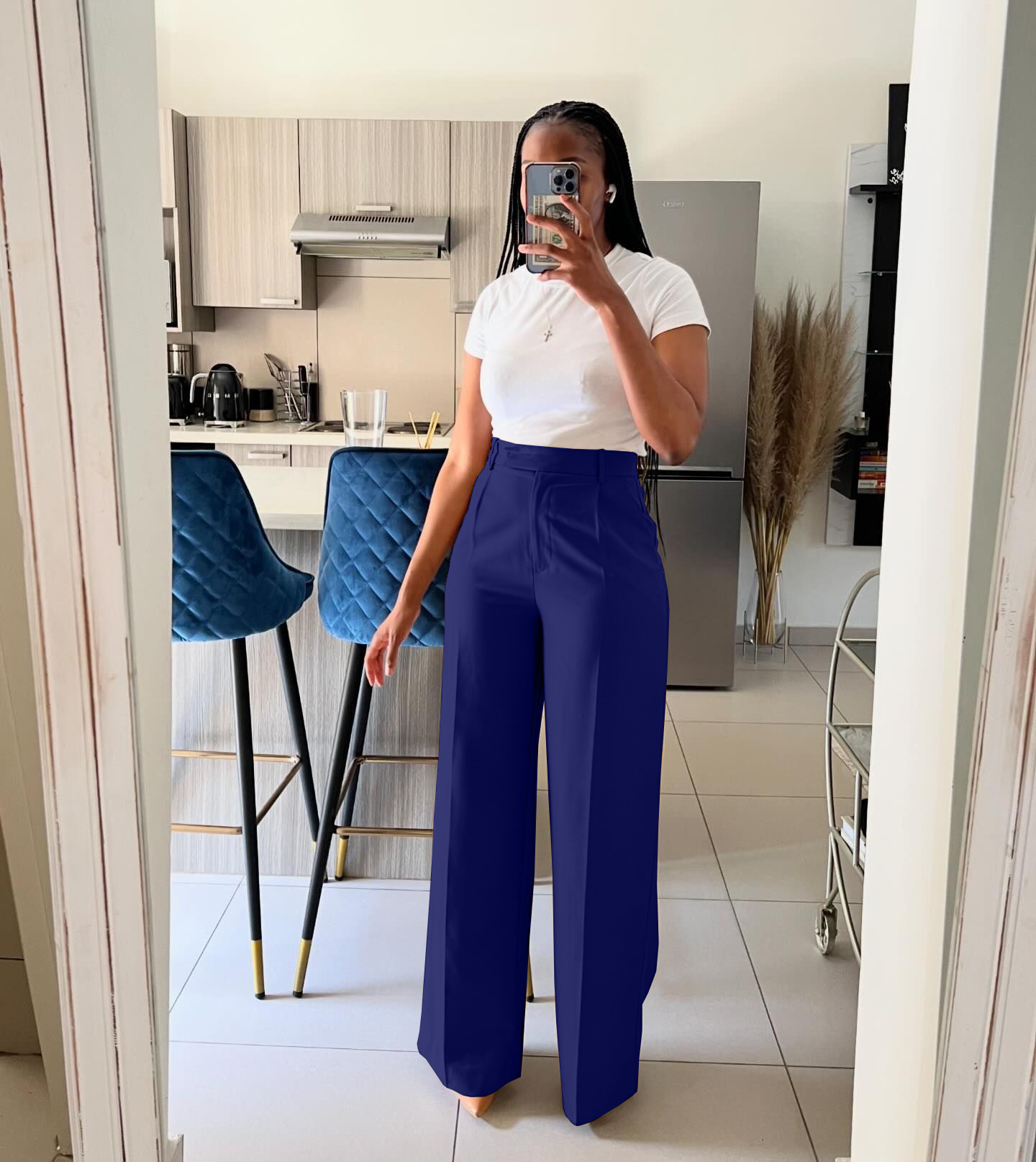 Women's Clothing Y6012 new clothing high waisted straight wide leg casual trousers spring, autumn and winter ready stock_voghion.com