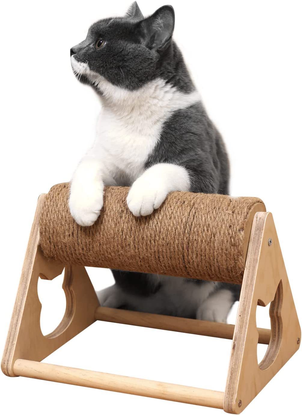 猫抓柱木质猫抓玩具可旋转剑麻猫抓柱室内猫咪玩具宠物用品