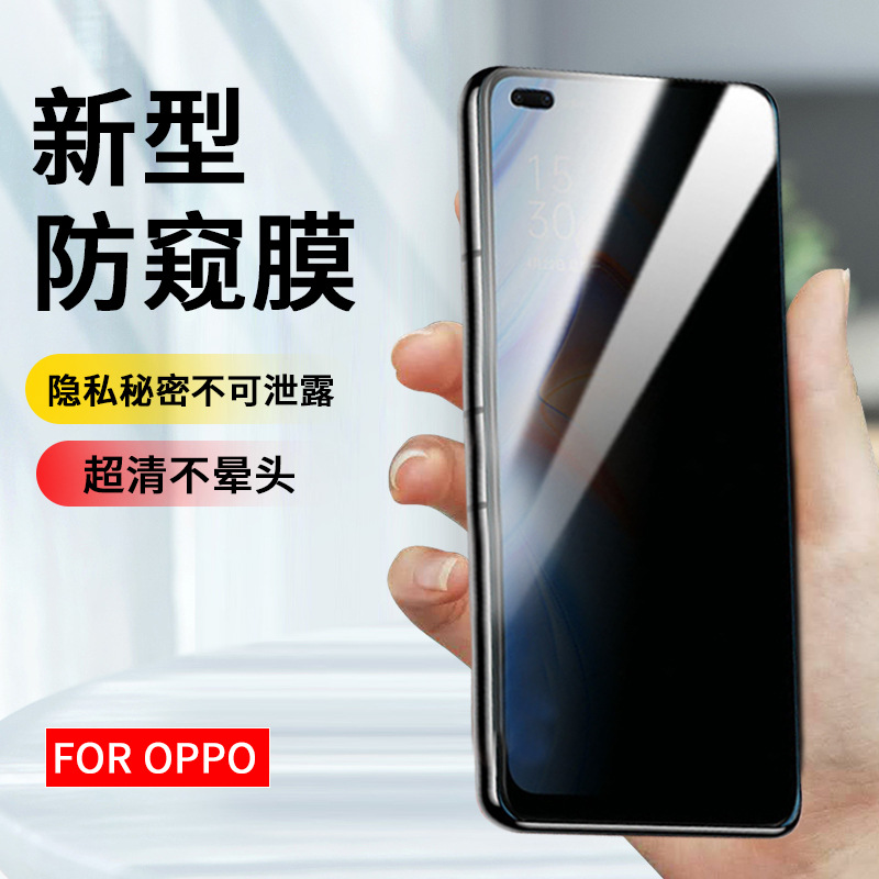 适用OPPORENO4/A32防偷窥手机贴膜RENO/R9全屏高透防摔钢化玻璃膜