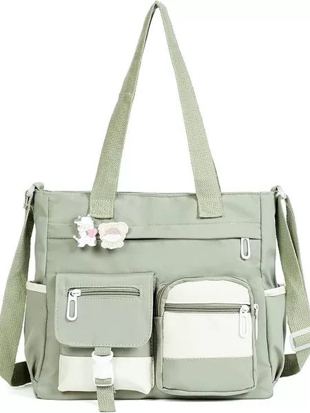 Large Capacity Canvas Bag Women's Crossbody Ins Style Japanese College Student Class Shoulder Bag All-match Artistic Tote Bag