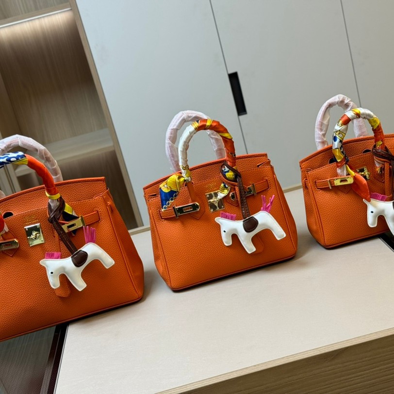 跨境爱马H高级铂金包25togo头层牛皮手提感大容量女包荔枝包9色