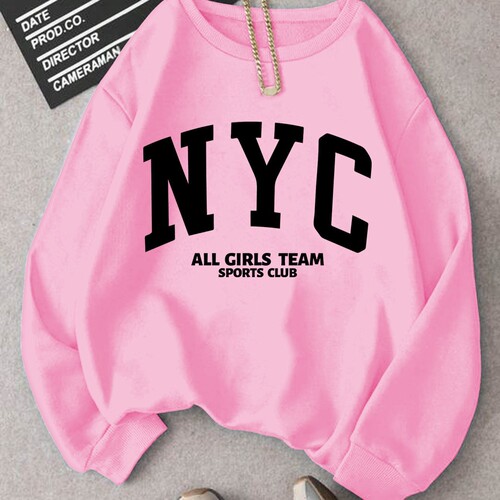 New York Women's Sports Team Sports Club Letter Print Sweater Autumn and Winter Round Neck Casual Sweater