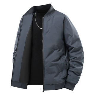 秋冬新款男士羽绒服棒球服夹克轻薄保暖休闲外套御寒棒球领羽绒服