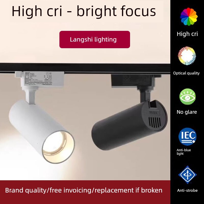 Rose Langshi Lighting Led Track Spotlight Anti-Glare Cob Light 30W Clothing Store Track Light Ra90 Rose Langshi Lighting Led Track Spotlight Anti-Glare Cob Light 30W Clothing Store Track Light Ra90