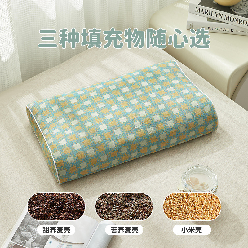 卸売り全そば皮頚椎枕成人睡眠専用首保護硬枕シングルラベンダー睡眠硬枕|undefined