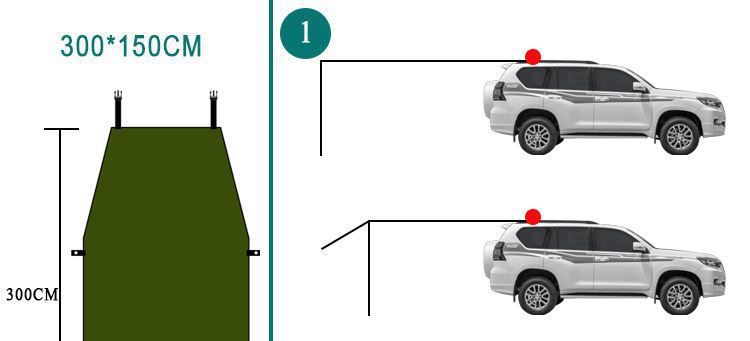 Rainproof and sunproof car side tent, outdoor camping tent for cars, SUV side tent, camping canopy