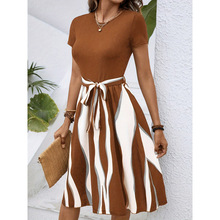 B 39258 Crew Neck Print Dress Բ��ӡ������ȹ�羳����ͨ��