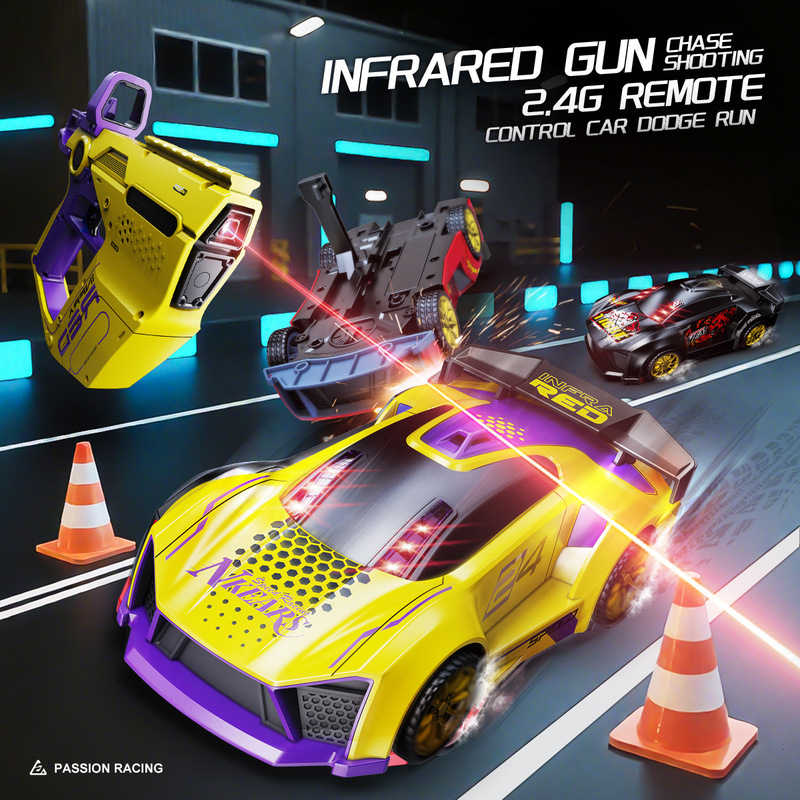 Cross-Border Remote Control Car Parent-Child Interactive Infrared Gun Shooting Set Toy Car Multiplayer Battle Electric Car for Boys and Girls