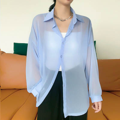 TikTok Explosive Cardigan Sun-proof Top Women's Summer Chiffon New Lightweight Anti-ultraviolet Breathable Long-sleeved Shirt