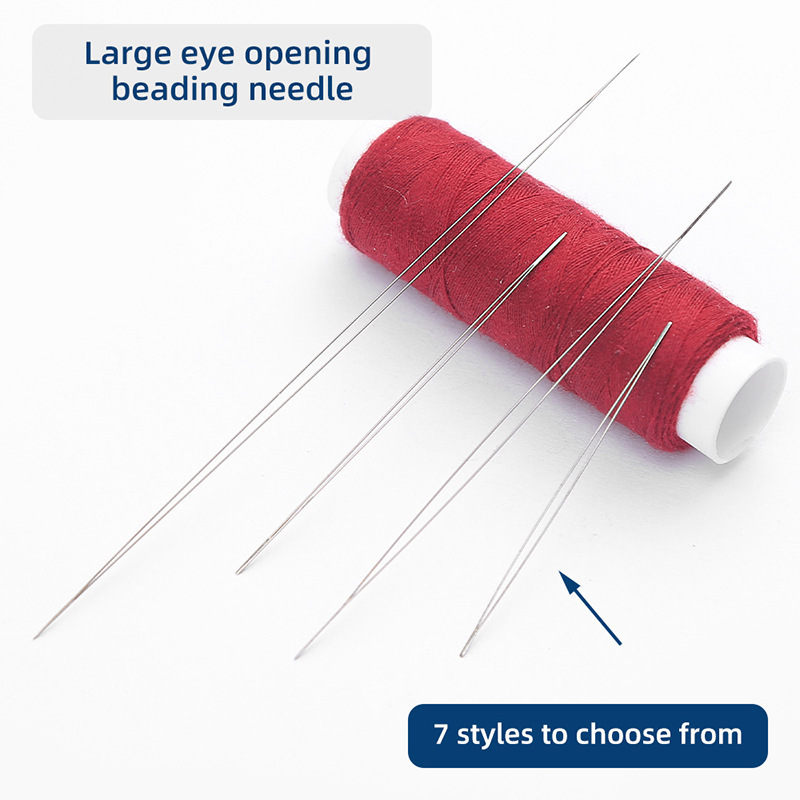 Aguja de cuentas abierta, joyería de aguja especial, collar de pulsera, enhebrador de cuentas de arroz, enhebrador de cuentas de ojos grandes hecho a mano