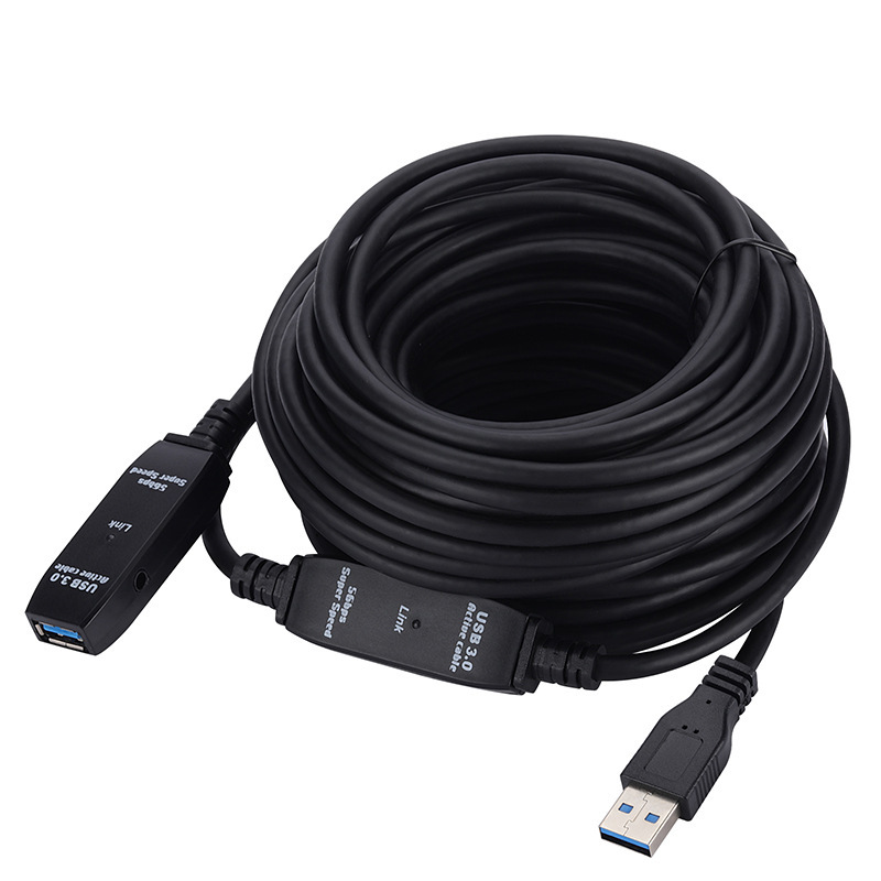 Cable de extensión usb3.0 15 metros macho a hembra con amplificador de señal tarjeta de red de video de computadora botón de mouse 30 metros más cable