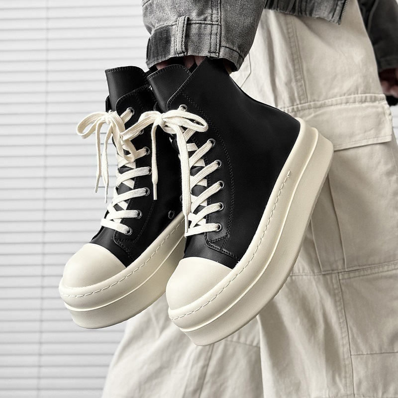 Thick-Soled Niche Microfiber Shoes for Couples, Breathable for Spring and Summer, 2025 New Model, National Trend Casual Sneakers, Lightweight and Sporty