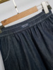 Sudu New Anti Fading Dark Blue Quarter Shorts Lyocell Cotton Elastic Loose Versatile Denim Shorts Elastic Waist