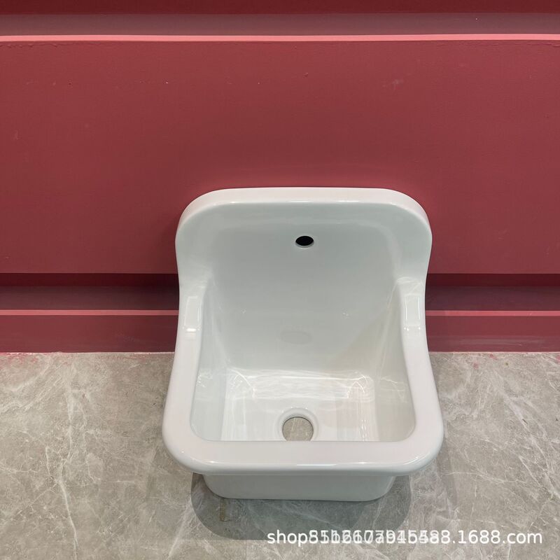 Ceramic Wall-Mounted Basin Laundry Sink Wall-Mounted Wash Basin Bathroom Hanging Basin Bathroom Sink Household Hotel Multi-Functional Basin