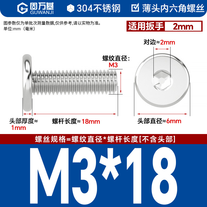 304 M3*18