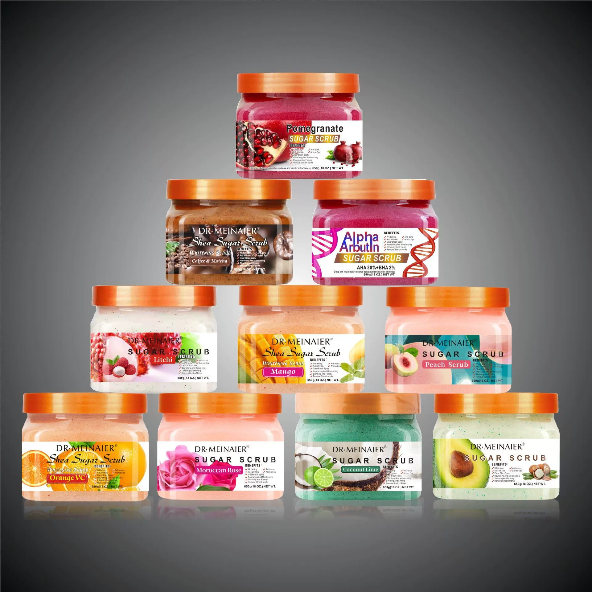 Трансграничное мороженое, арбутин, скраб, сахар, затемняющий, отшелушивающий куриную кожу, соль для ванн, соль для ванн, кофейный скраб, 650 г