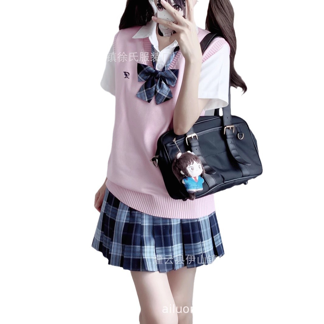 JK 유니폼 조끼 V-넥 스웨터 세트 니트 스웨터 가을과 겨울 풀오버 조끼 일본 부서 대학 스타일 학교