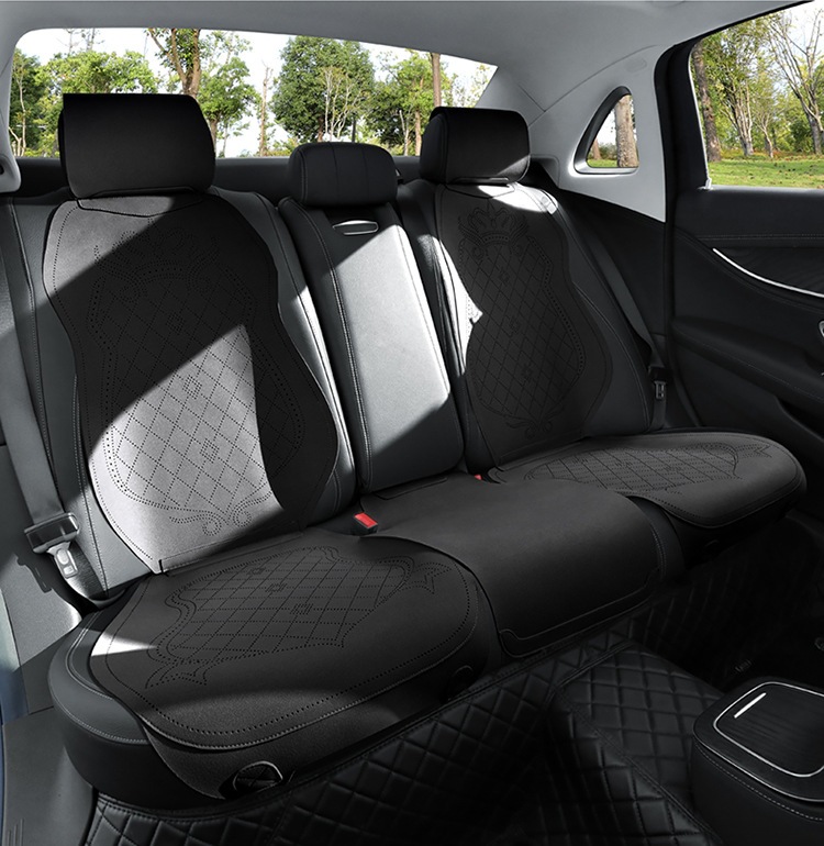 2026 New Crown Suede Leather Car Seat Cushion, Suitable for All Seasons, Small Waist Design, Model MA12
