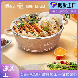 加工定制压铸十件套厨房烹饪锅家用汤锅不粘锅套装锅具批发pots