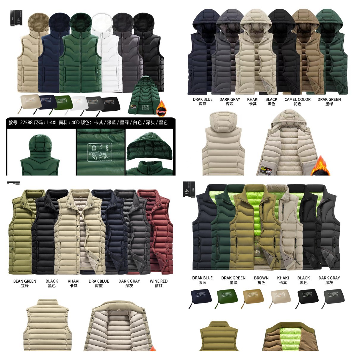 2024 chaleco de algodón chaleco de costilla hombre otoño invierno chaqueta cálida de lana sin mangas chaqueta de algodón fábrica al por mayor