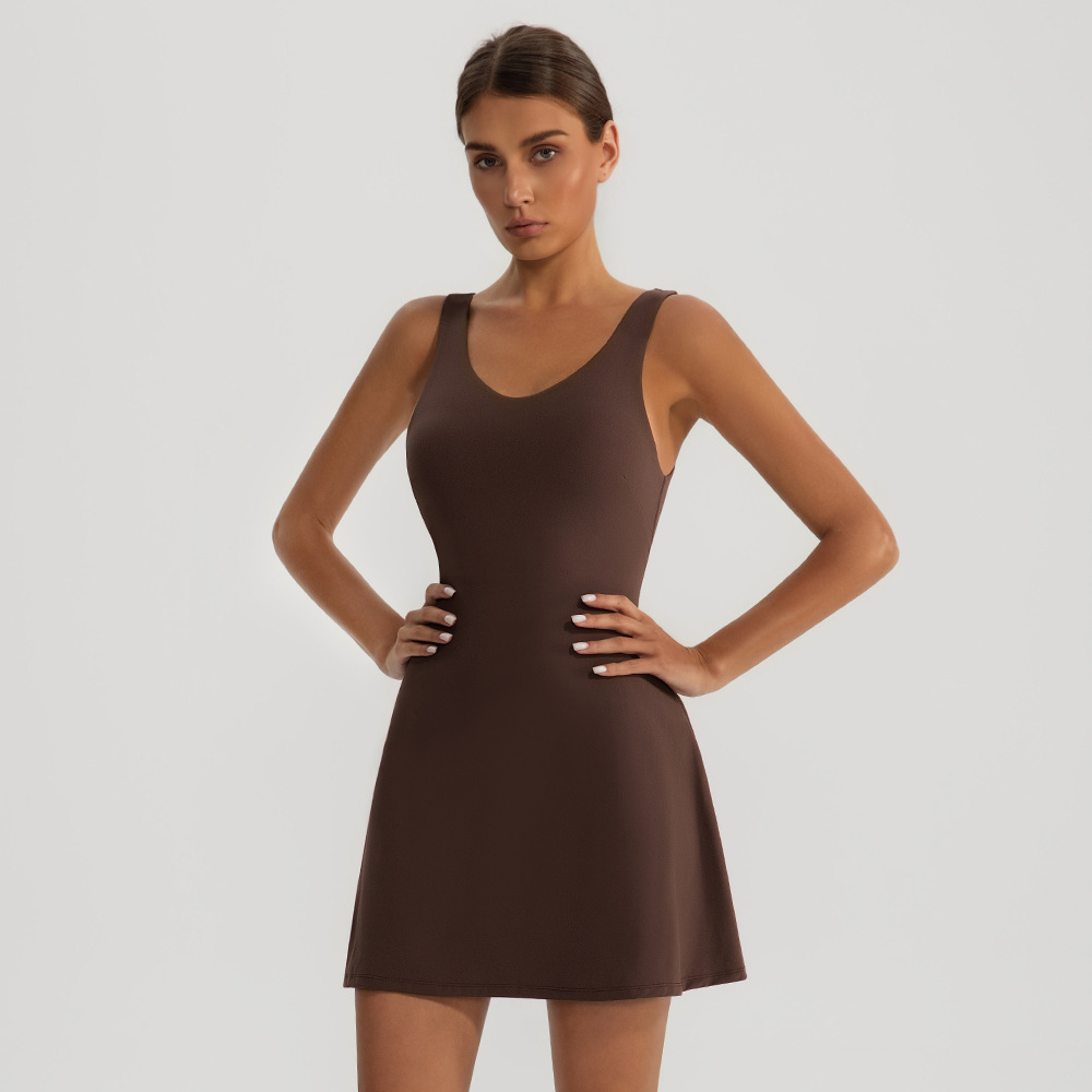 Verano nuevo vestido de tenis deportivo de mujer vestido corto de golf con pantalones de seguridad vestido de camisole vestido deportivo al aire libre