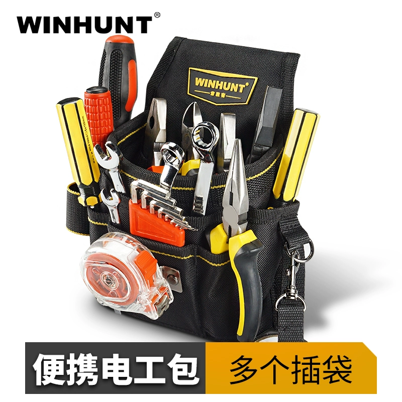 Многофункциональная ремонтная сумка-ремень из плотной ткани для инструментов электрика, небольшая поясная сумка для инструментов