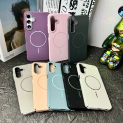 适用三星S25Ultra细圈磁吸手机壳三星A17磨砂肤感A56简约PC防摔壳