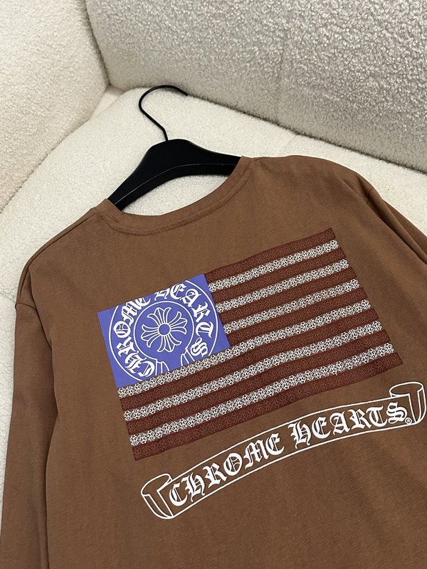 高版本~25ss新款ch克罗伈国徽防晒夏季薄款微透后背印花长袖T恤女|undefined