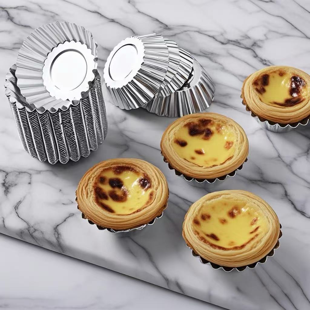 Y25-Y29 Aluminum Alloy Egg Tart Mold Flat Plate Jelly Cake Mold Egg Tart Baking Tool Dessert Cake Mold