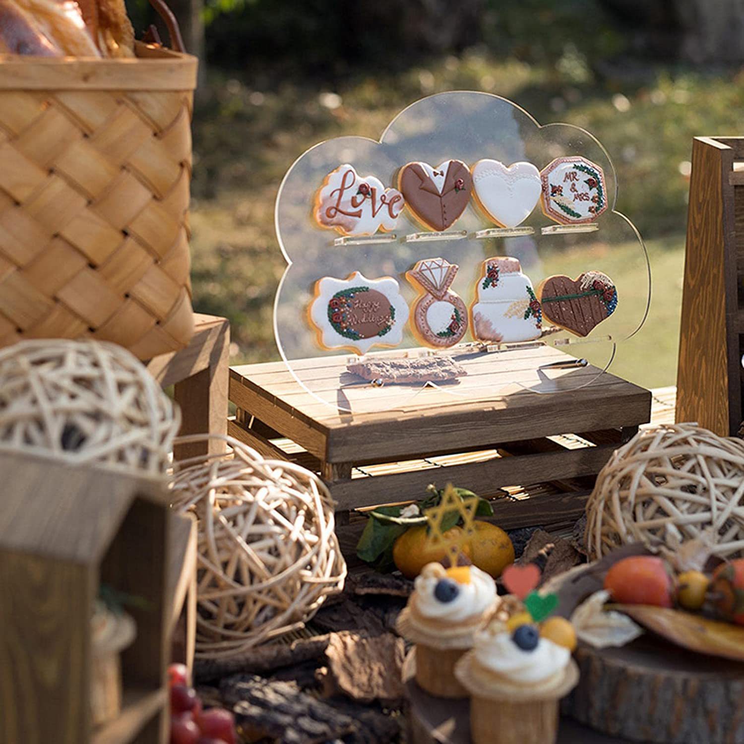 亚克力纸杯蛋糕甜点展示架点心塔饼干糕点架甜甜圈展示收纳架