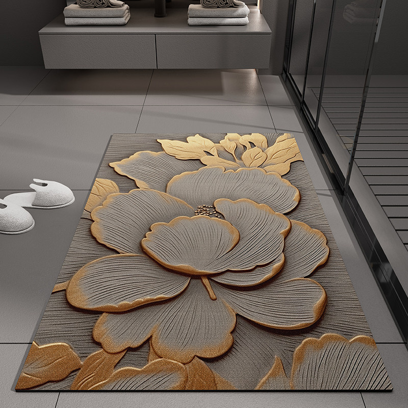 Flower-style americano transfronterizo esterilla de barro de algas esterilla de piso de baño puerta de absorción de agua esterilla de baño anti-deslizante esterilla de baño anti-sucio