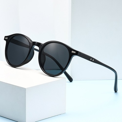 Designer Small Round Frame Sunglasses for Men and Women, UV Protection, Polarized Sunglasses for Outdoors and Driving