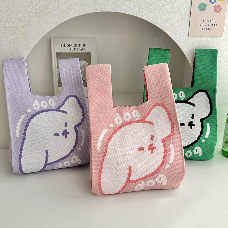 Bolsas de punto bolsas de mano coreanas de gran capacidad bolsas de mano bolsas de mano bolsas de regalo bolsas de muñeca al por mayor