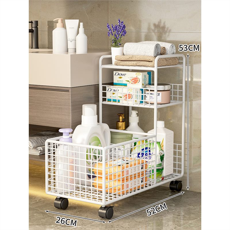Estante Móvil de Almacenamiento para Baño de Hierro, Multicapa