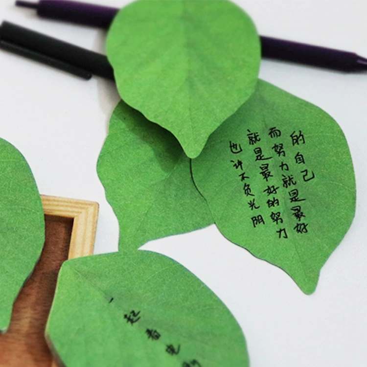 Симпатичная корейская версия наклеек с имитацией листьев, наклеек с уведомлениями, закладок, наклеек N-time, оригинальной самоклеящейся бумаги для заметок из целлюлозы, 50 листов/книга