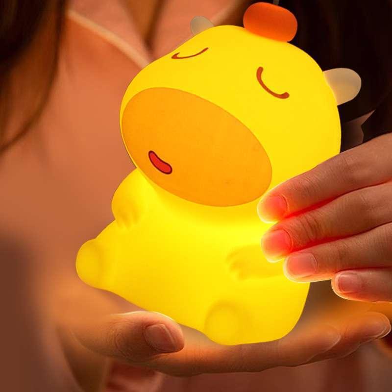 跨境热销水豚噜噜小夜灯卡皮巴拉夜灯硅胶拍拍灯USB充电创意礼物|undefined