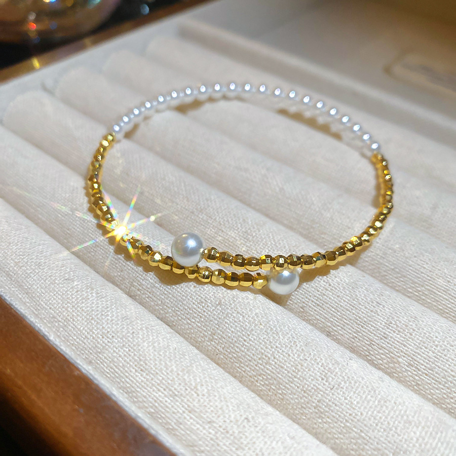 Pearl Beaded Ring Simple Versatile Elegant Bracelet Unique Niche Design Sense Jewelry For Women_voghion.com