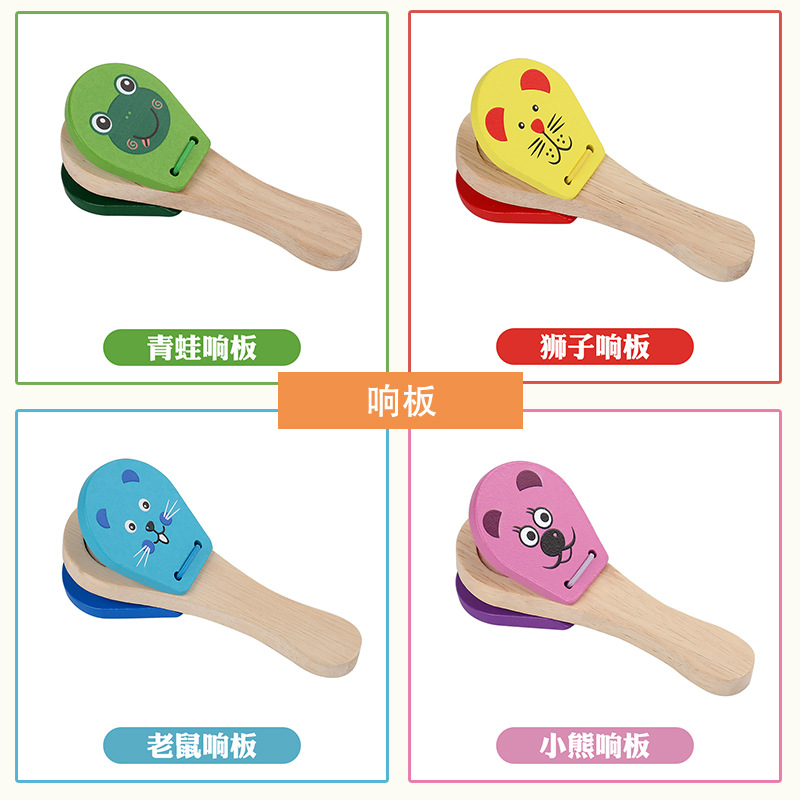 Bebé dibujos animados animal timbre de madera niño pequeño puzzle educación temprana Orf instrumento musical bebés educación temprana música