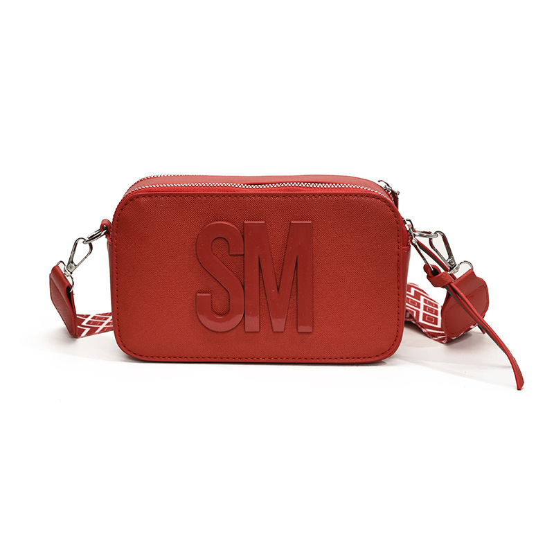 Personalidad de moda moda moda bolsa de mujer casual versátil nicho letras pequeñas bolsas cuadradas correa de hombro ancha popular mochila de hombro