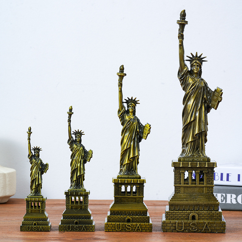美国创意金属合金家居工艺品摆件自由女神像摆件复古欧式摄影道具